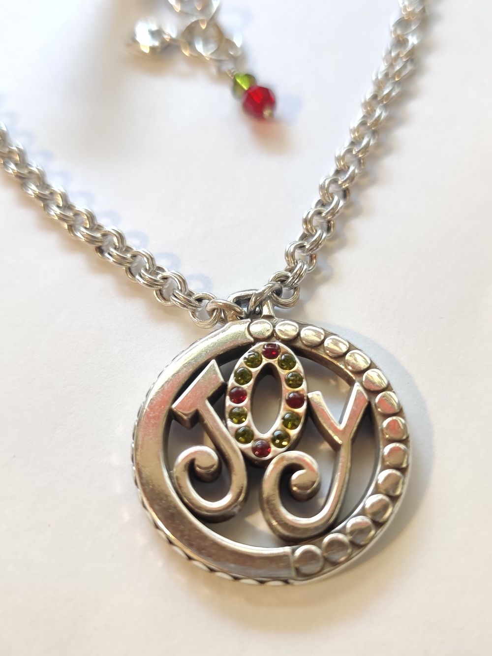 Brighton Holiday Joy Silver-Tone Pendant Necklace with Red Accent - Picture 3 of 5